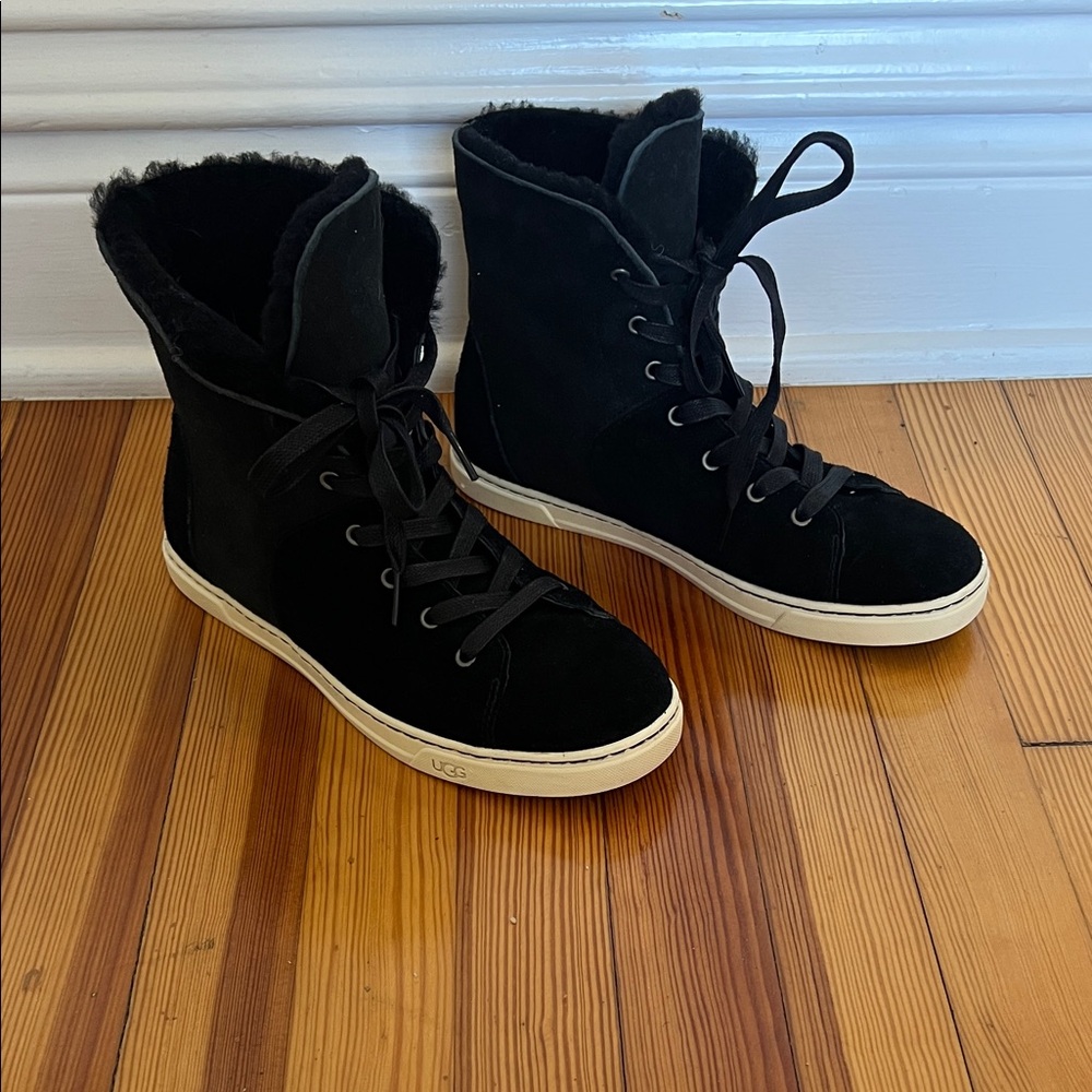 UGG Black Lace Up Boots